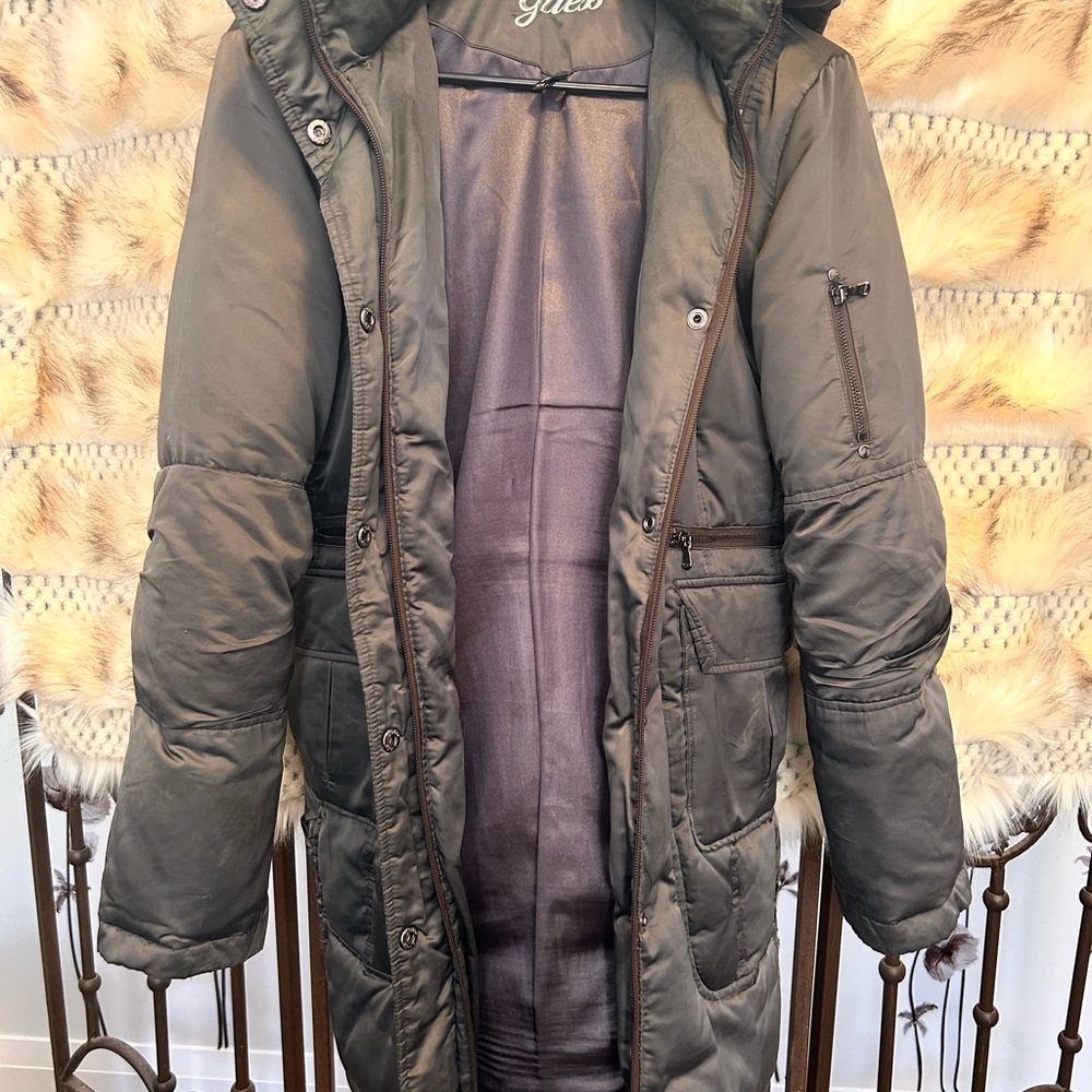 Guess Charcoal Puffer Jacket